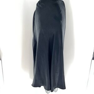 Truth NYC Black Bias Cut Gently Flared Maxi Skirt-L